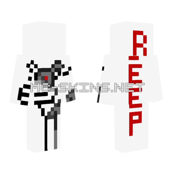 Beep Beep I M A Terminator Minecraft skin, front and back