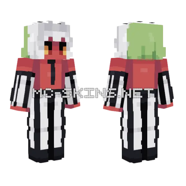 Beetlejuice Minecraft skin, front and back