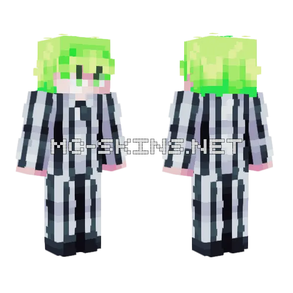 Beetlejuice Skintober Minecraft skin, front and back