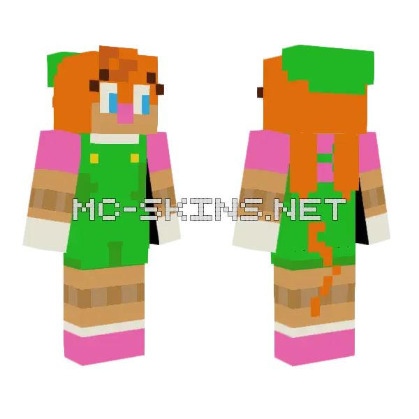 Belle The Tinkerer Minecraft skin, front and back