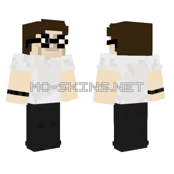 Bemzo 5 Glasses Minecraft skin, front and back