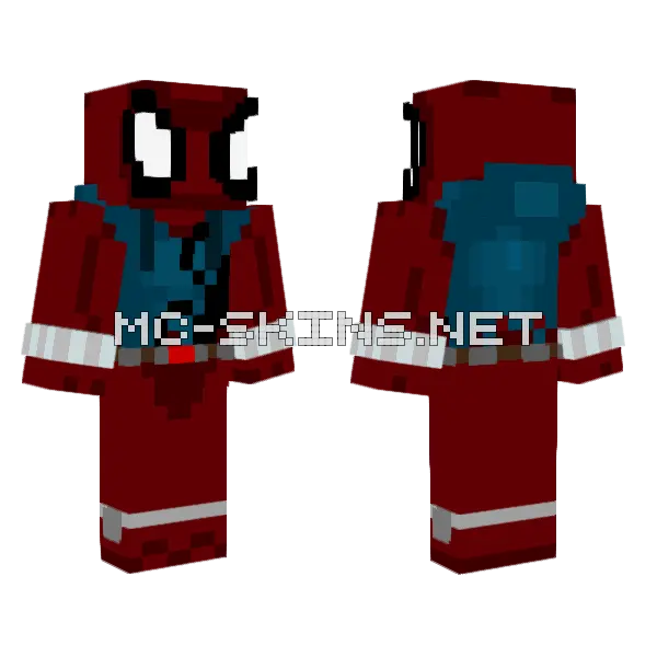 Ben Reilly Spider-Man Minecraft skin, front and back