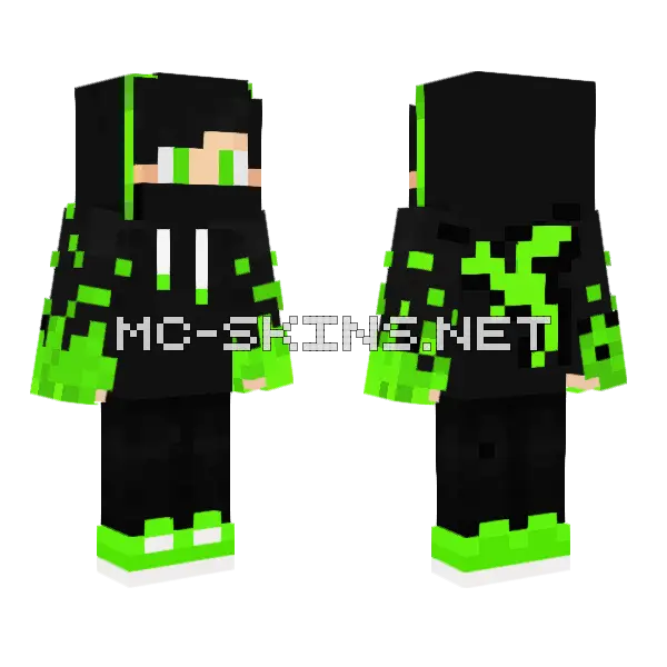 Benja58 Green Dragon Hoodie Minecraft skin, front and back