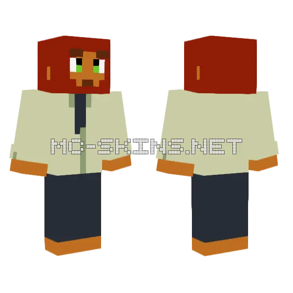 Benjamin BTD6 Minecraft skin, front and back