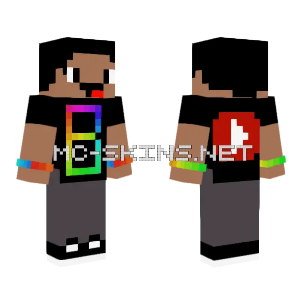 Benzy Youtube Edition Minecraft skin, front and back