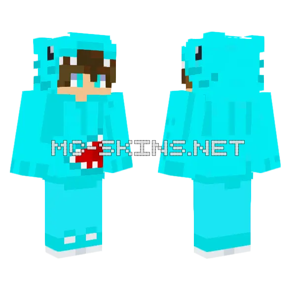 Beonek Shark Pajamas Minecraft skin, front and back