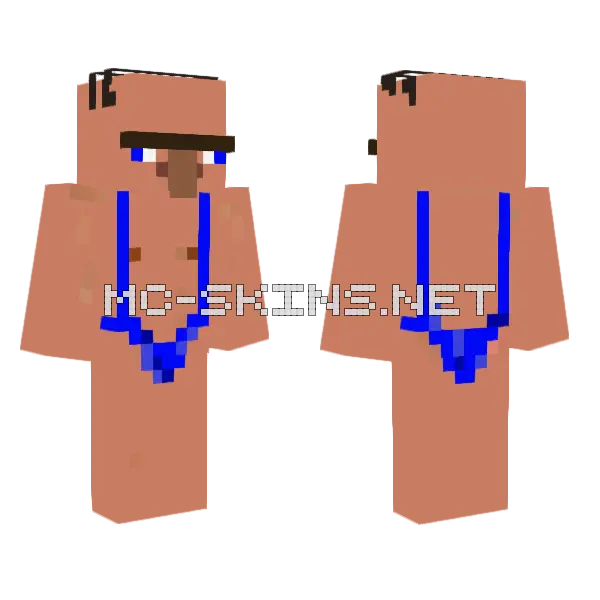 Better Blue Villager Minecraft skin, front and back