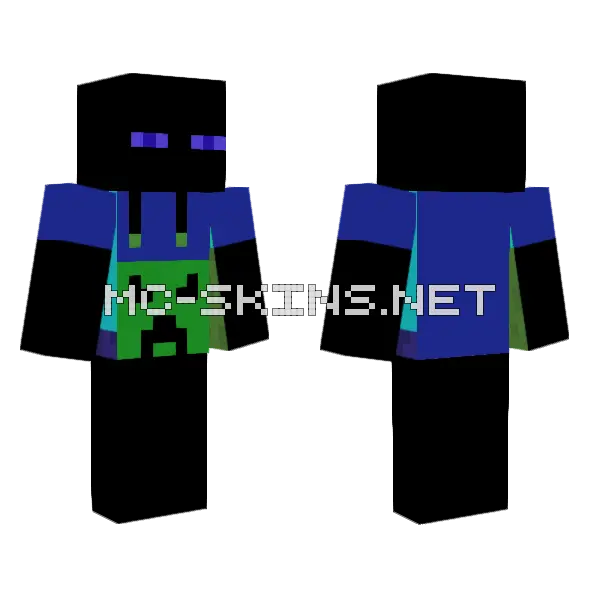 Better Chill Enderman Minecraft skin, front and back