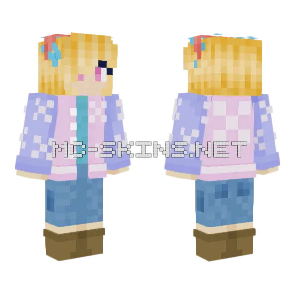 Better Default Girl Minecraft skin, front and back