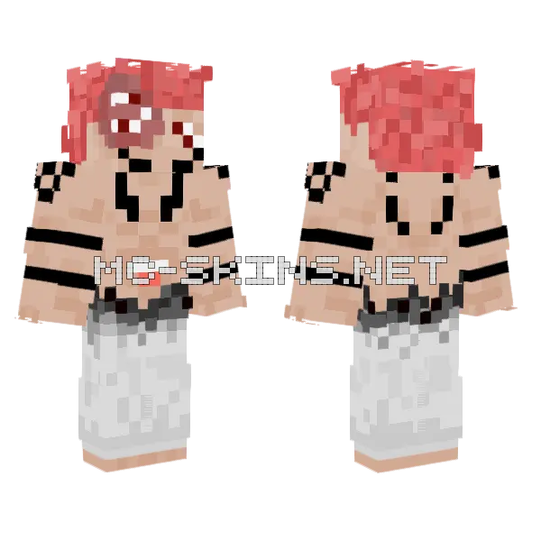 Better Heian Sukuna Minecraft skin, front and back