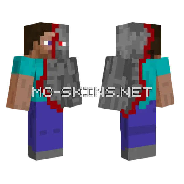 Better Robot Steve Minecraft skin, front and back