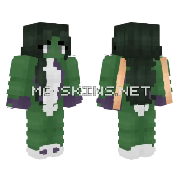 Better She Hulk Minecraft skin, front and back