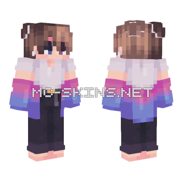 Bi Pride Male Ver Minecraft skin, front and back