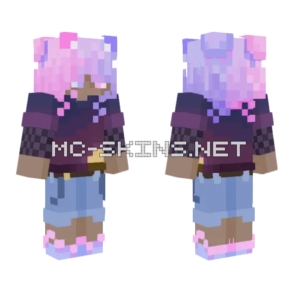Bi Vibes Girl Minecraft skin, front and back
