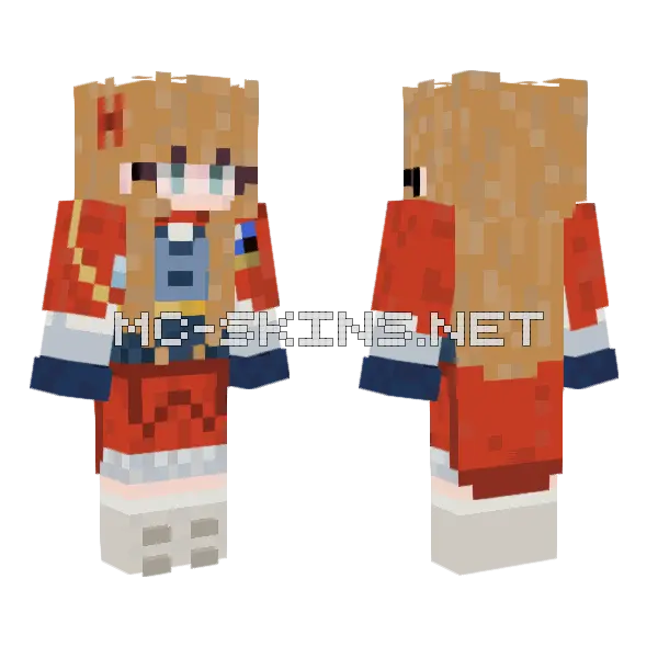 Bia Genshin OC Minecraft skin, front and back