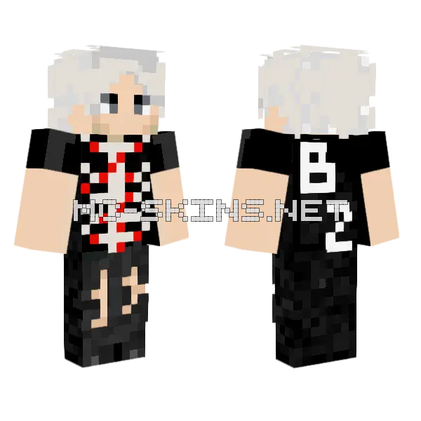 Bielbyz Youtuber Minecraft skin, front and back