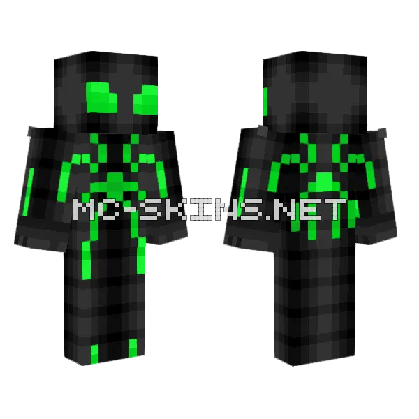 Big Time Spider-Man Minecraft skin, front and back
