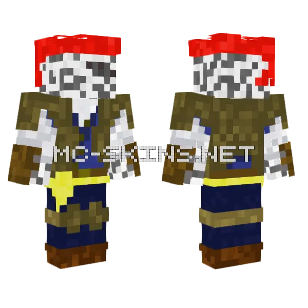 Birch Pirate 2.0 Minecraft skin, front and back