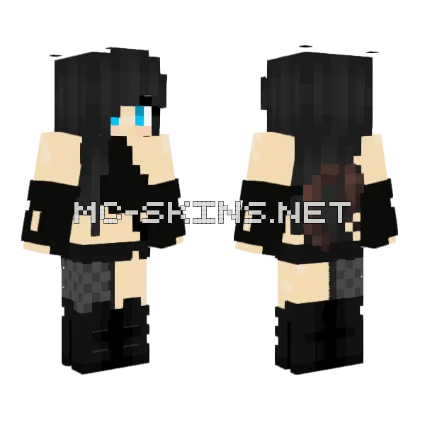 Bèjmaksi Black Outfit Minecraft skin, front and back