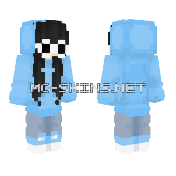 Béjmaksi Blue Outfit Minecraft skin, front and back