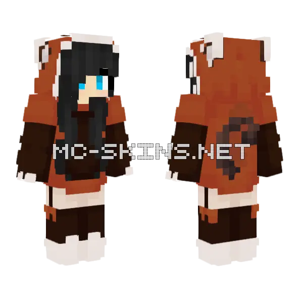 Béjmaksi Fox Girl Minecraft skin, front and back