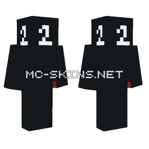 Black 2 Minecraft skin, front and back
