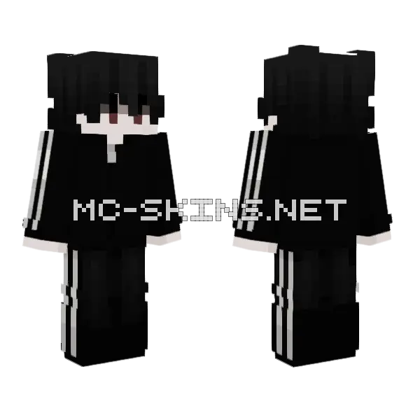 Black Adidas Outfit Minecraft skin, front and back