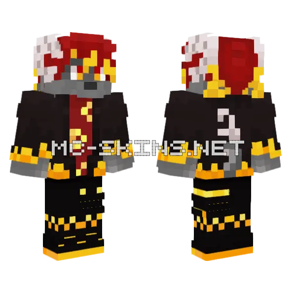 Black And Gold Knight Minecraft skin, front and back