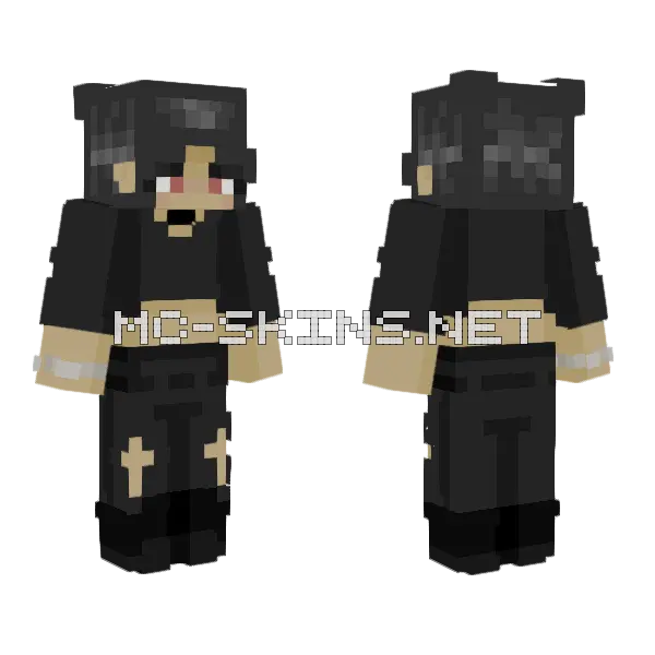 Black And Gold Priest Minecraft skin, front and back