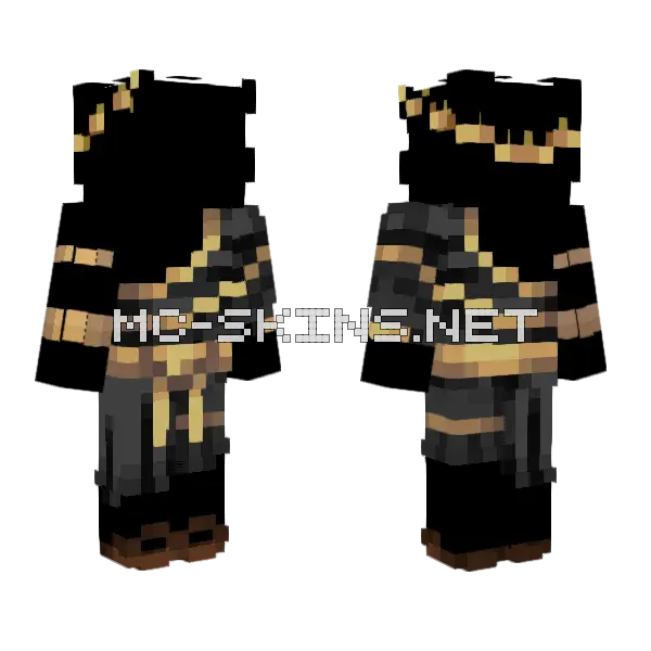 Black And Gold Robes Minecraft skin, front and back