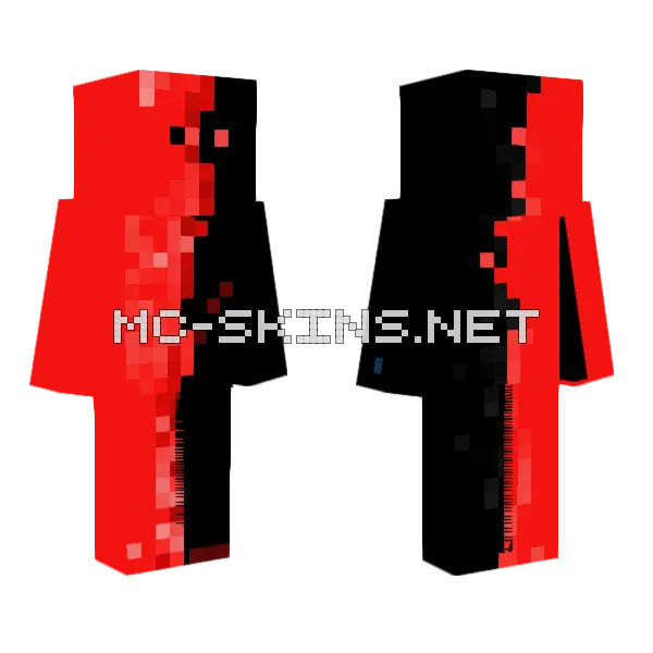Black And Red Minecraft skin, front and back