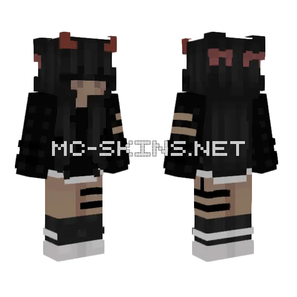 Black And Red Demon Minecraft skin, front and back