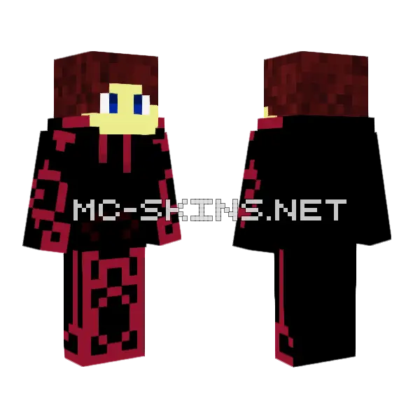Black And Red Hoodie Minecraft skin, front and back