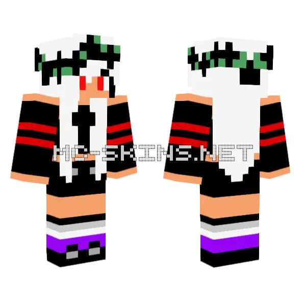 Black And Red Outfit Minecraft skin, front and back