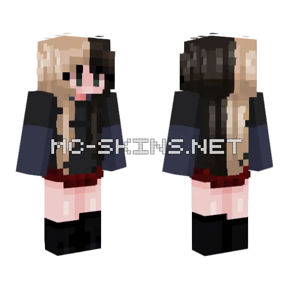 Black And Red Outfit Minecraft skin, front and back