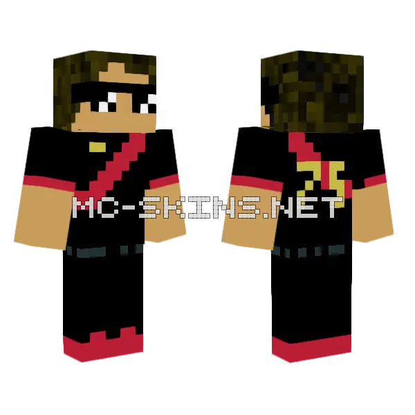 Black and Red Sports Jersey, front and back