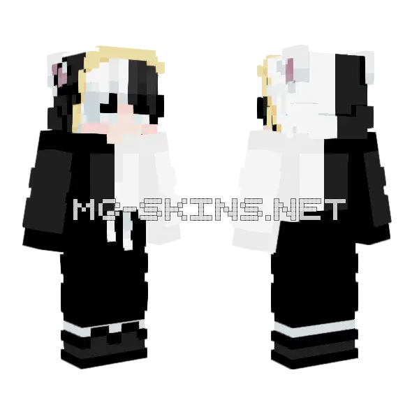 Black And White Minecraft skin, front and back