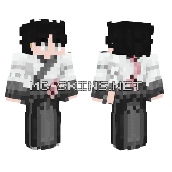 Black and White Boy Minecraft skin, front and back