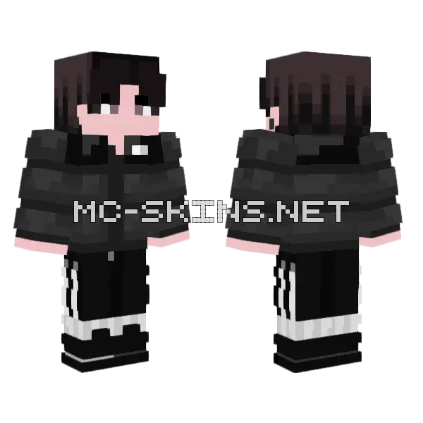 Black and White Boy Minecraft skin, front and back