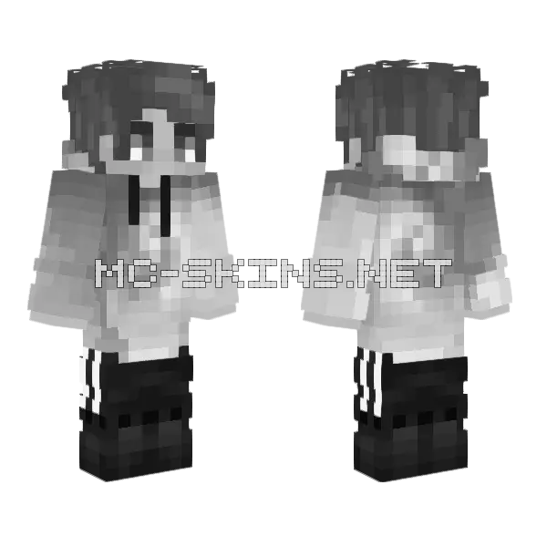 Black And White Boy Minecraft skin, front and back