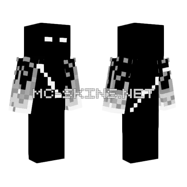 Black And White Cloud Minecraft skin, front and back