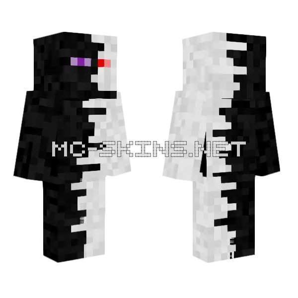 Black and White Minecraft skin, front and back