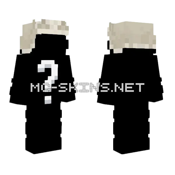 Black and White Figure Minecraft skin, front and back