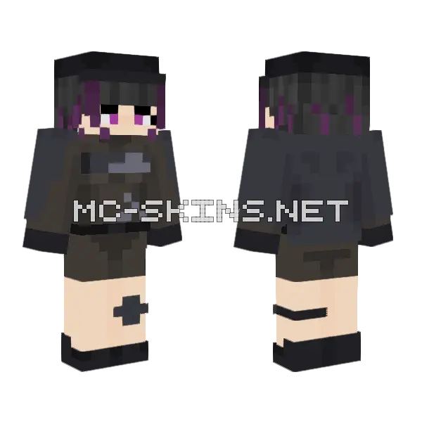 Black And White Maid Minecraft skin, front and back