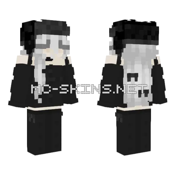 Black and White Maid Outfit, front and back