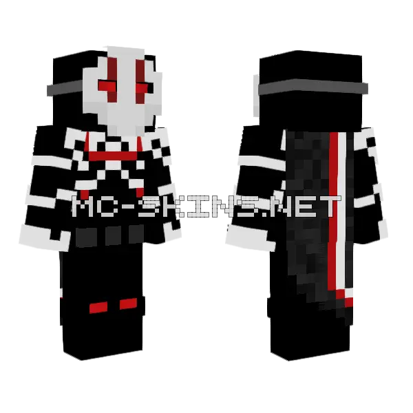 Black and White Monster Minecraft skin, front and back