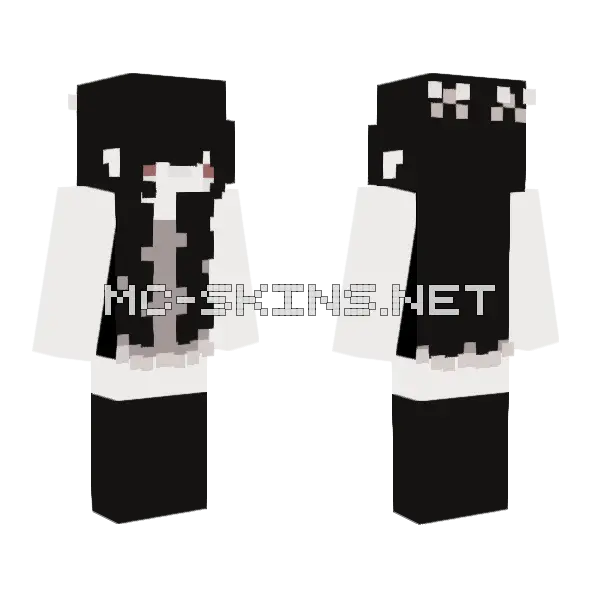 Black and White Outfit Minecraft skin, front and back