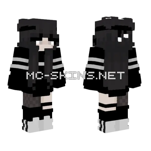 Black and White Outfit Minecraft skin, front and back