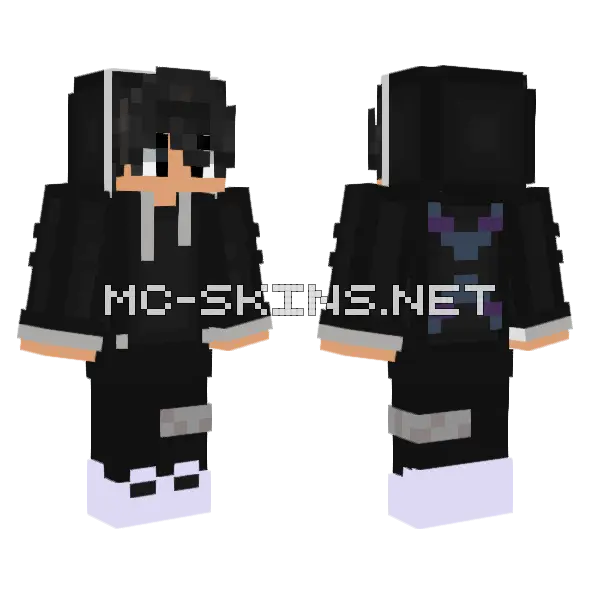 Black And White Outfit Minecraft skin, front and back
