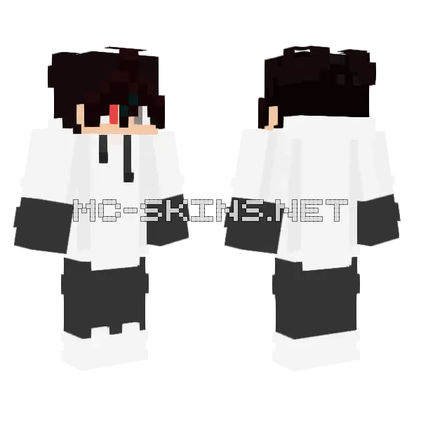 Black And White School Uniform Minecraft skin, front and back